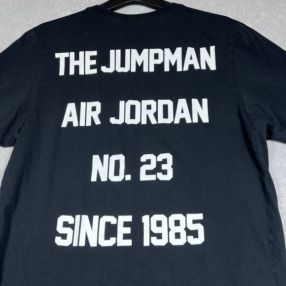 Air Jordan Shirt Mens Large 1 Blk Wht 1985 Jumpman Gym 23 Ali The Champ Style - Picture 2 of 14
